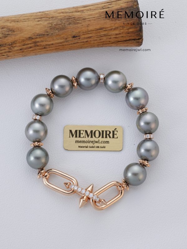 MEMOIRÉ 18K Rose Gold Tahitian Pearl & Diamond Bracelet
