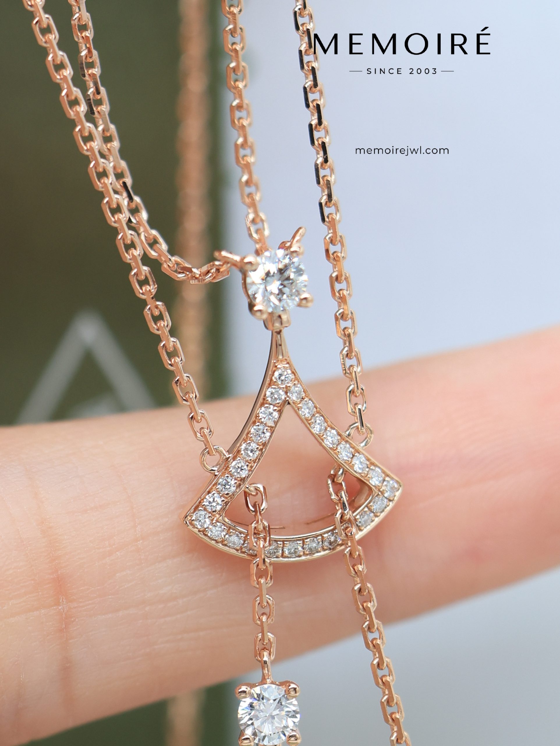 MEMOIRÉ 18K Rose Gold Fan-Shaped Jewelry Collection - Image 2