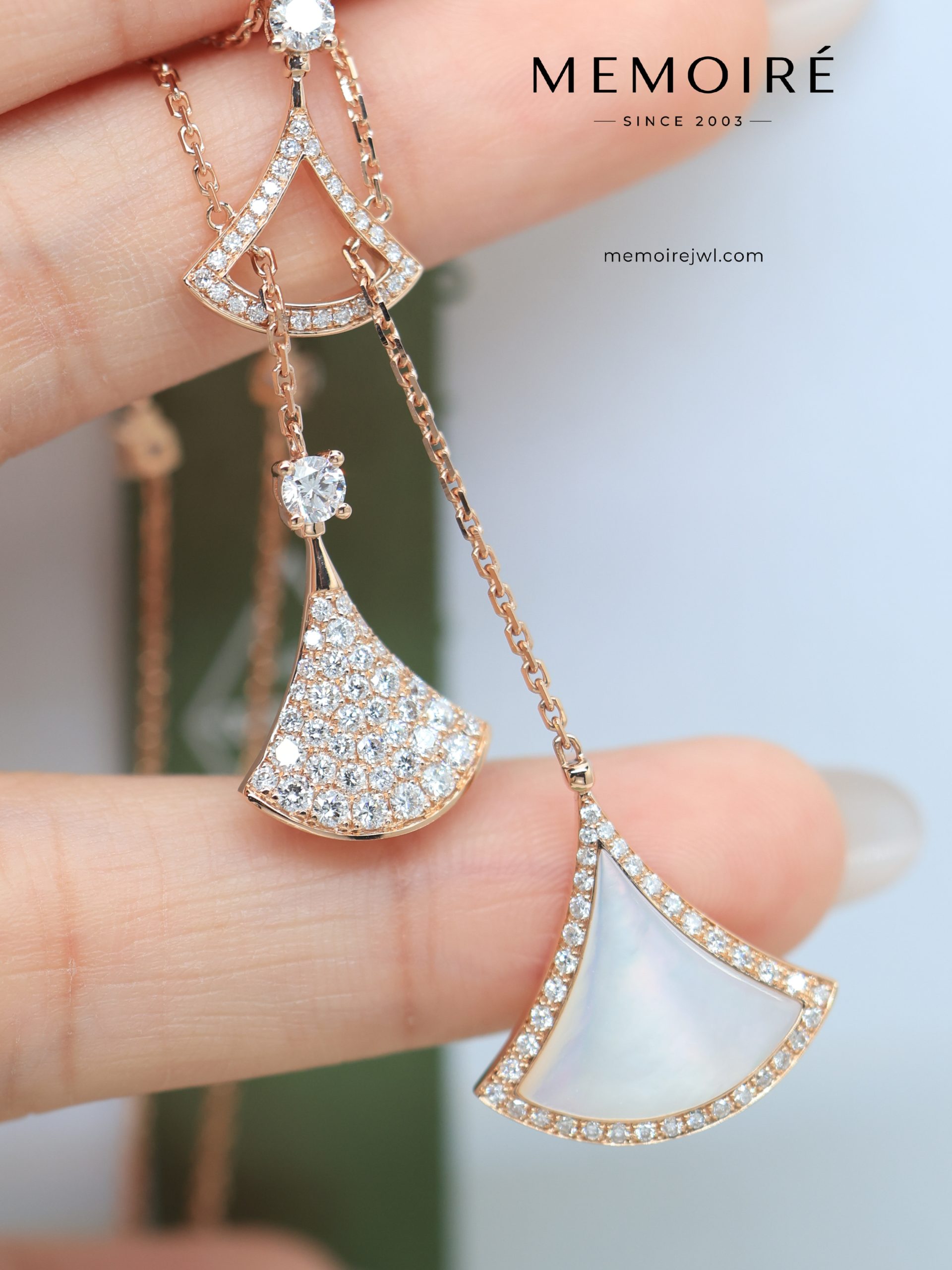 MEMOIRÉ 18K Rose Gold Fan-Shaped Jewelry Collection - Image 3