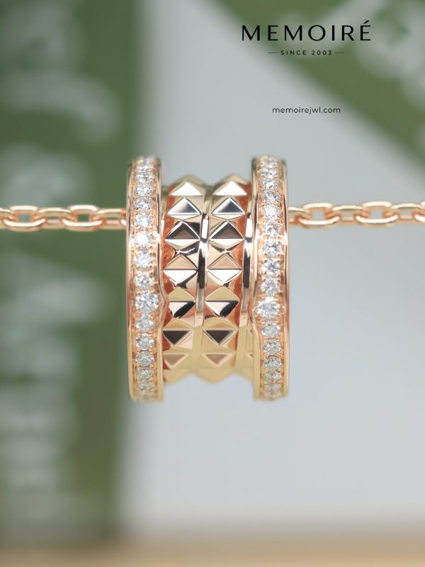 MEMOIRÉ 18K Rose Gold Diamond & Spike Pendant Necklace