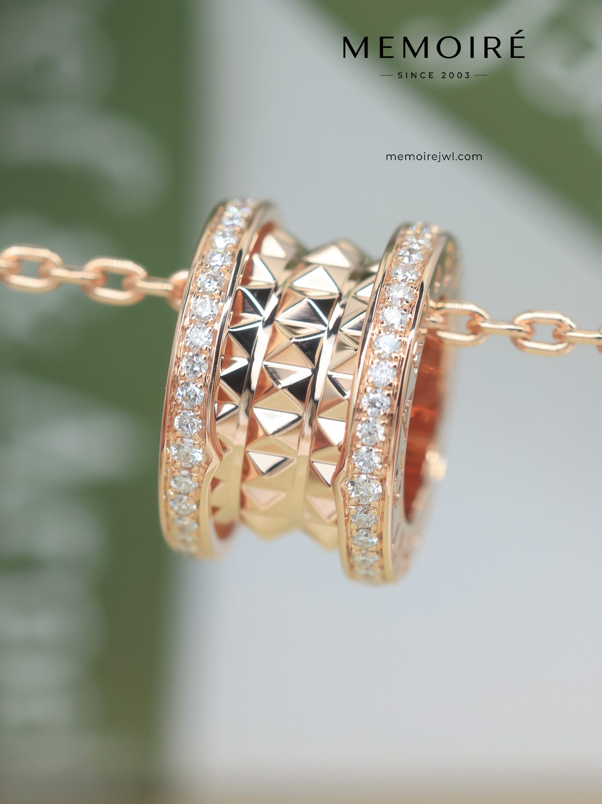 MEMOIRÉ 18K Rose Gold Diamond & Spike Pendant Necklace - Image 4