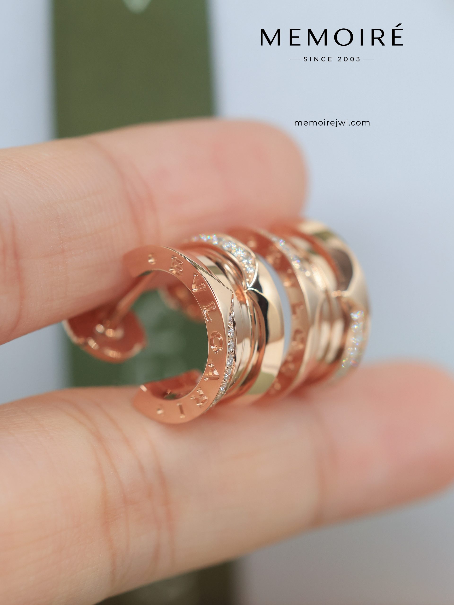 MEMOIRÉ 18K Rose Gold Diamond-Encrusted Open Hoop Earrings