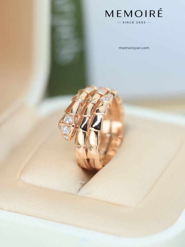 MEMOIRÉ 18K Rose Gold Diamond Serpent Ring