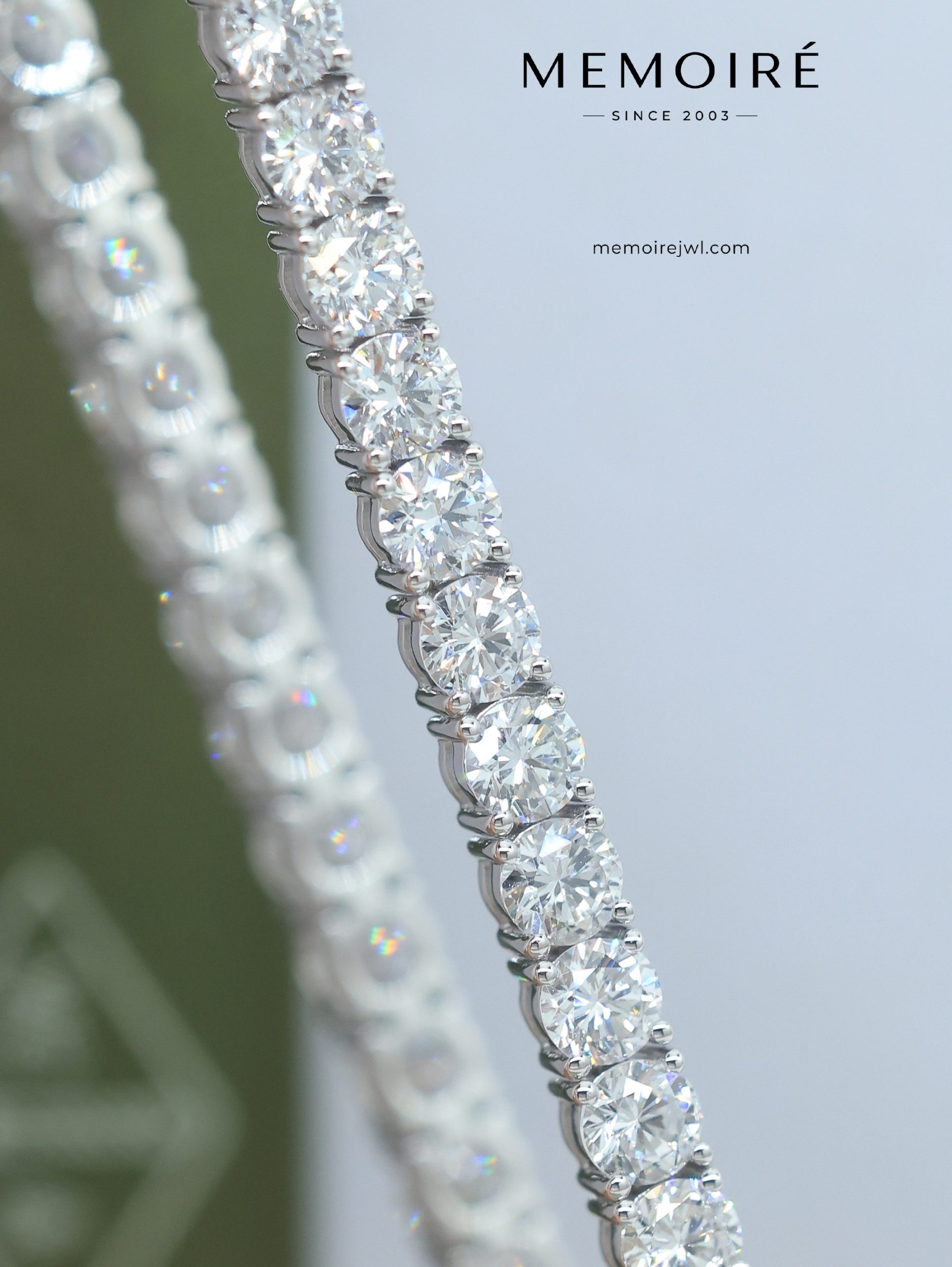 MEMOIRÉ 18K White Gold Diamond Tennis Bracelet - Image 4