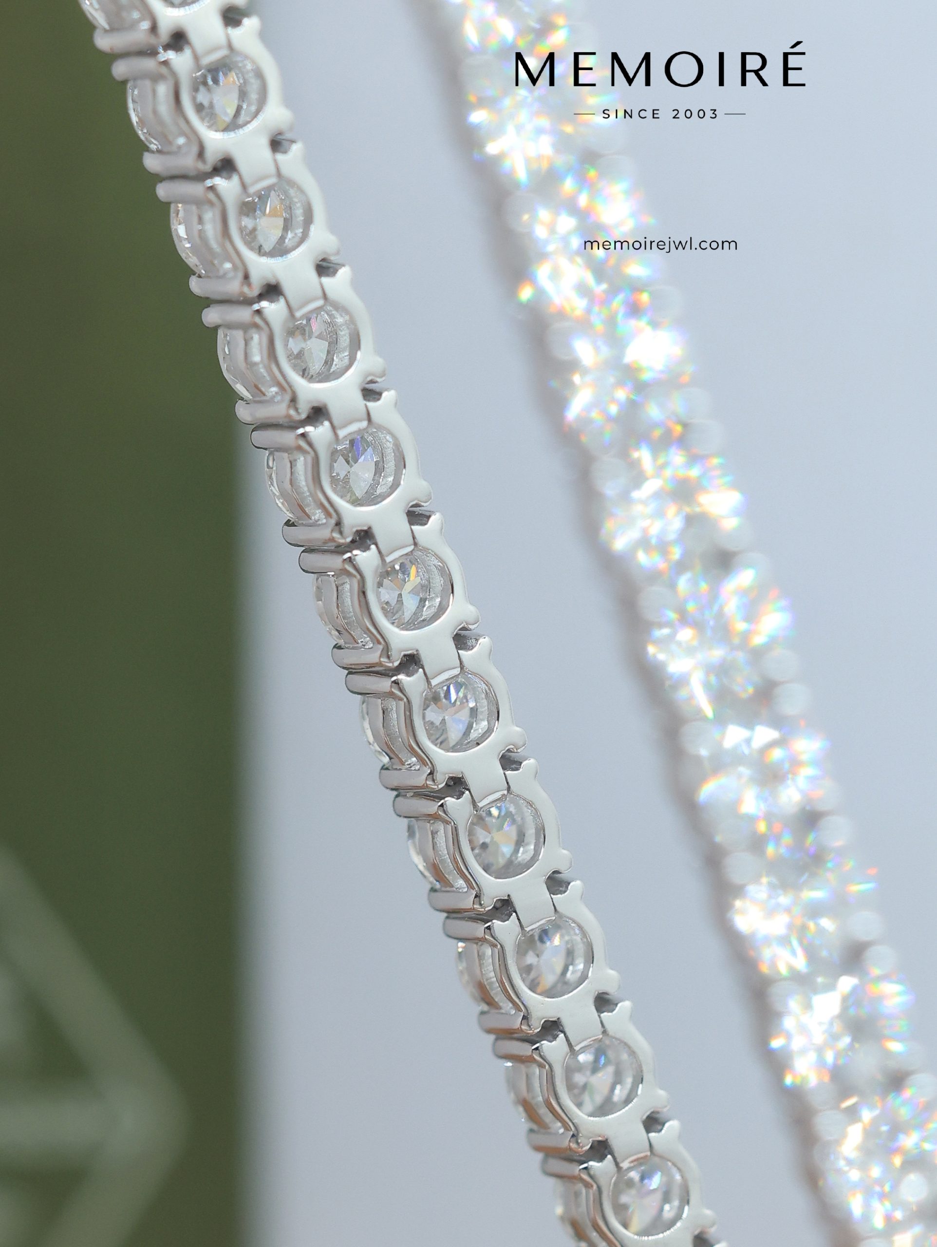 MEMOIRÉ 18K White Gold Diamond Tennis Bracelet - Image 5