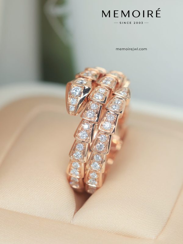 MEMOIRÉ 18K Rose Gold Diamond Serpent Bangle