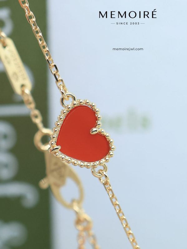 MEMOIRÉ 18K Yellow Gold Carnelian Heart Bracelet