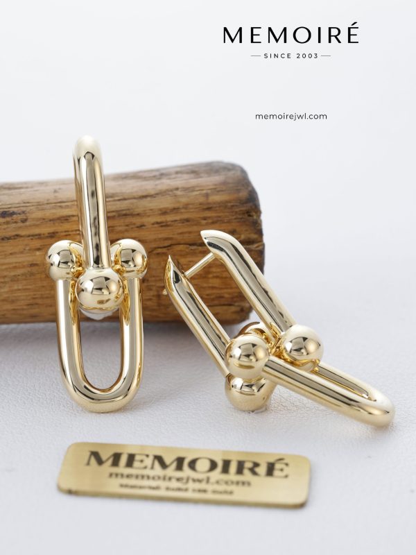 MEMOIRÉ 18K Yellow Gold Paperclip Link Drop Earrings