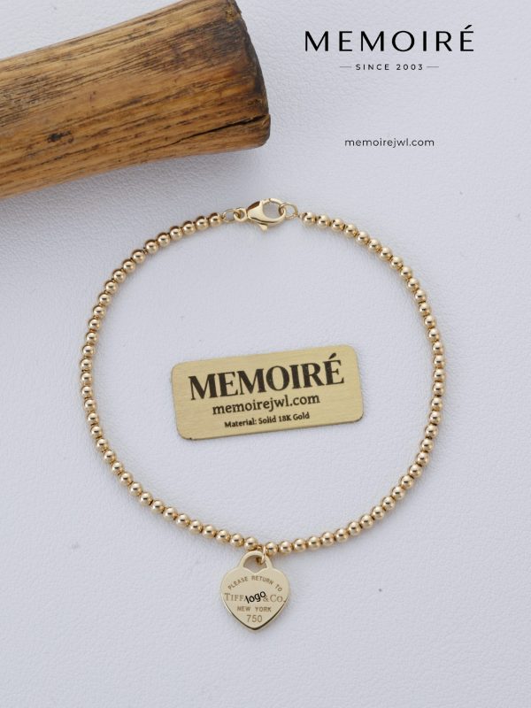 MEMOIRÉ 18K Yellow Gold Ball-Chain Heart Charm Necklace