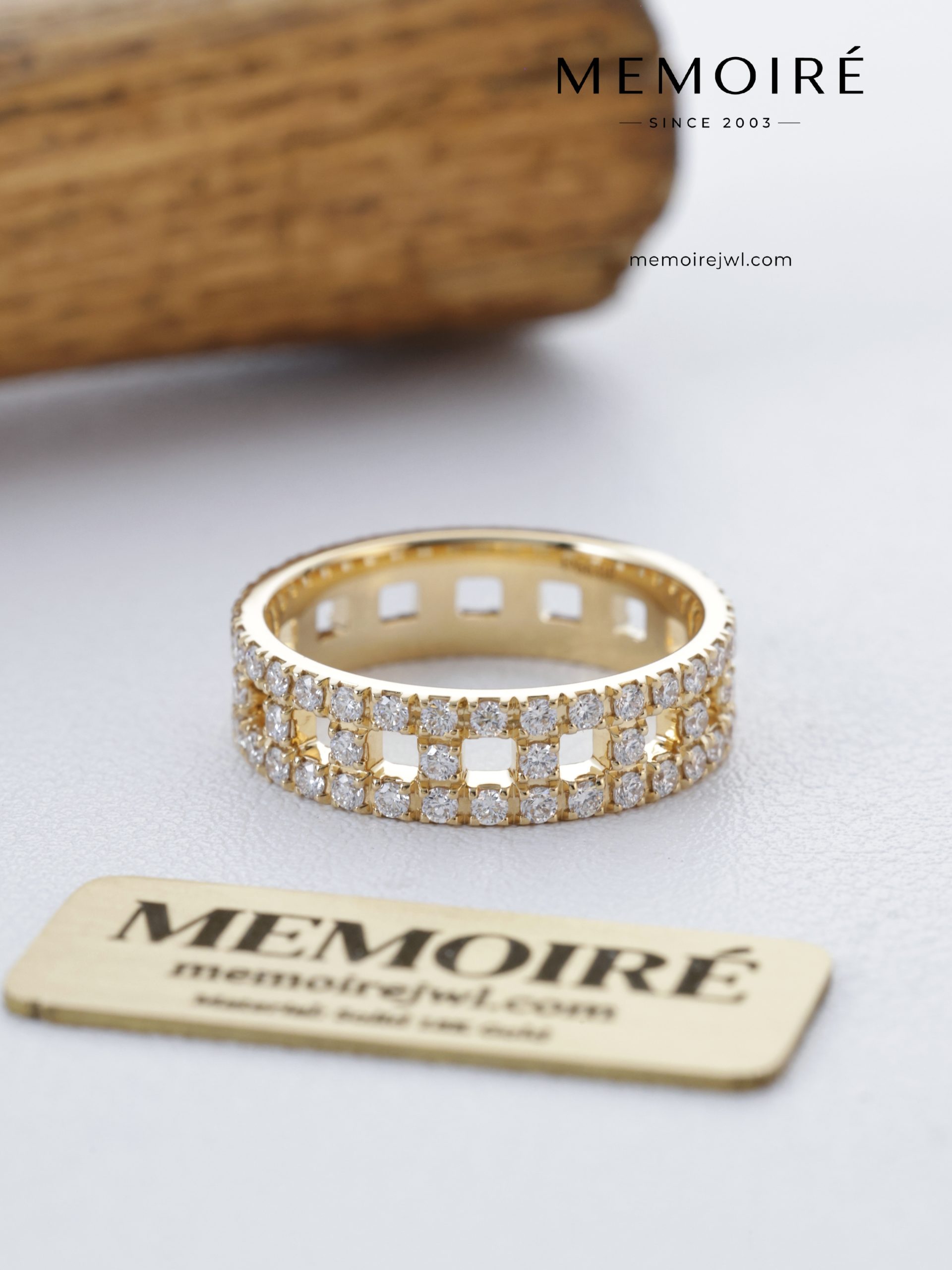 MEMOIRÉ Yellow Gold Full Pavé All-around T1 Ring