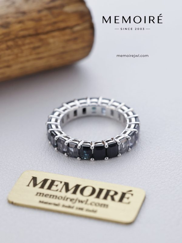 Onyx Shadow Emerald-Cut Eternity Band