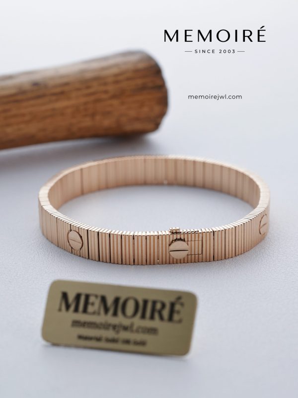 Mémoire Signature Rose Gold Screw Detail Bracelet