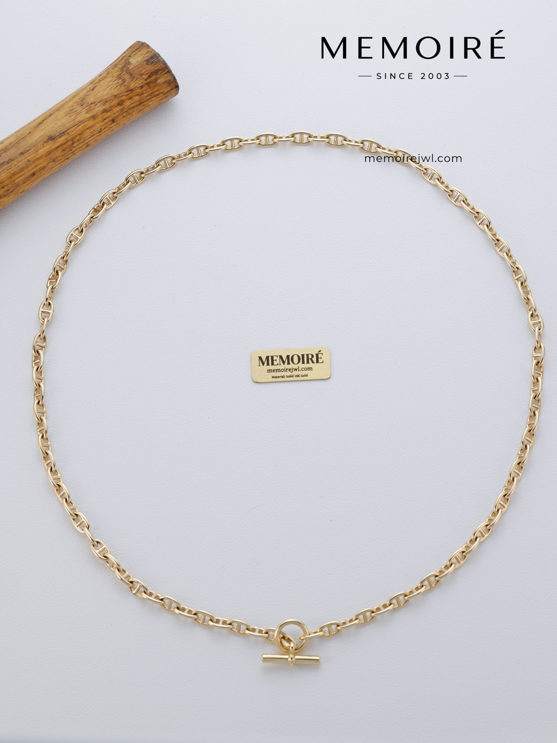 Mémoire Signature 18K Gold Mariner Chain T-Bar Necklace