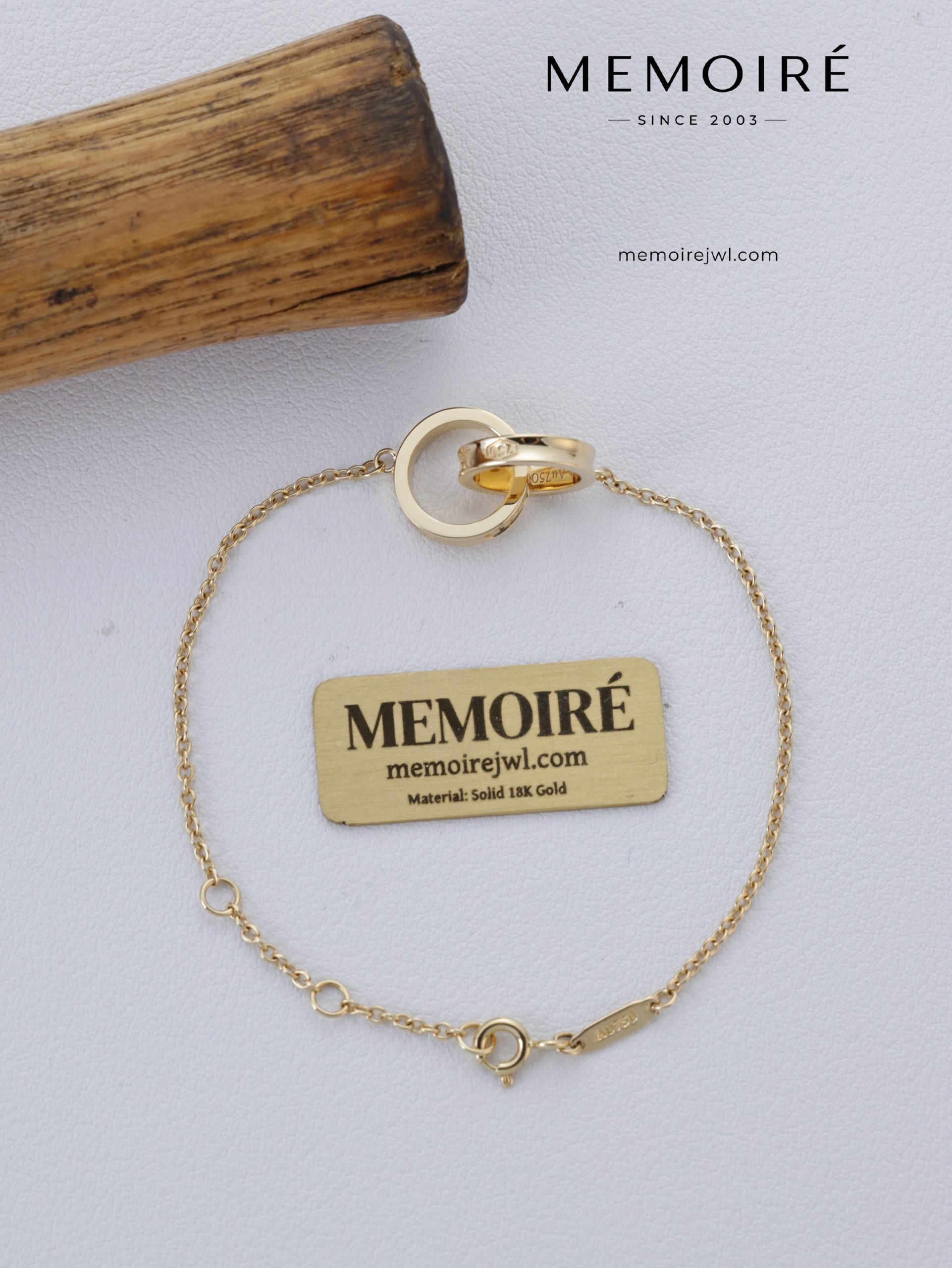 MEMOIRÉ 18K Yellow Gold Interlocking Circle Bracelet