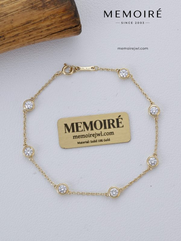 MEMOIRÉ 18K Yellow Gold Seven-Stone Bezel-Set Diamond Bracelet