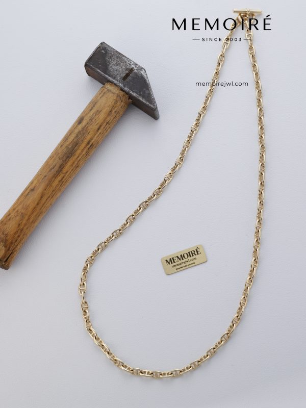 MÉMOIRÉ 18K Yellow Gold H Link OT Clasp Chain Necklace