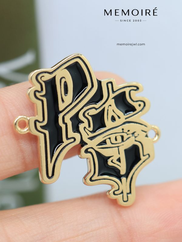 MEMOIRÉ Yellow Gold Custom Enamel Connector Charm