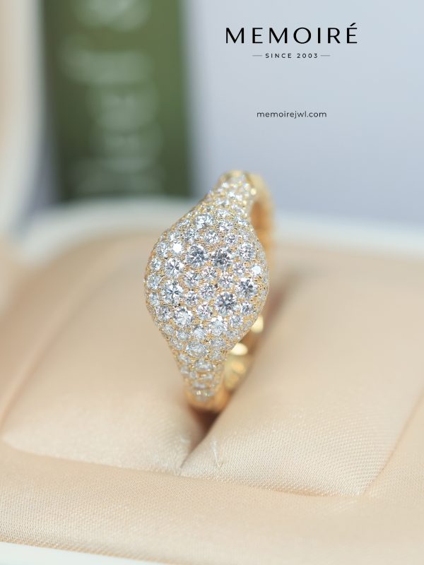 MEMOIRÉ Yellow Gold DY-Style Full-Pave Diamond Twisted Ring