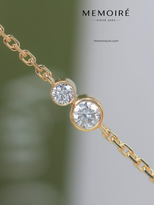MEMOIRÉ Yellow Gold Double Diamond Bracelet