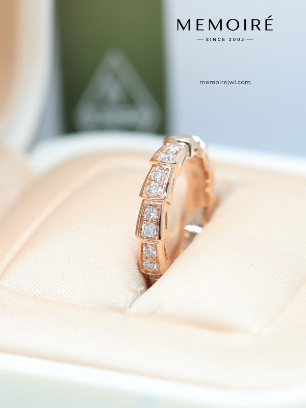 MÉMOIRÉ Segmented Pave Diamond 18K Rose Gold Stack Ring