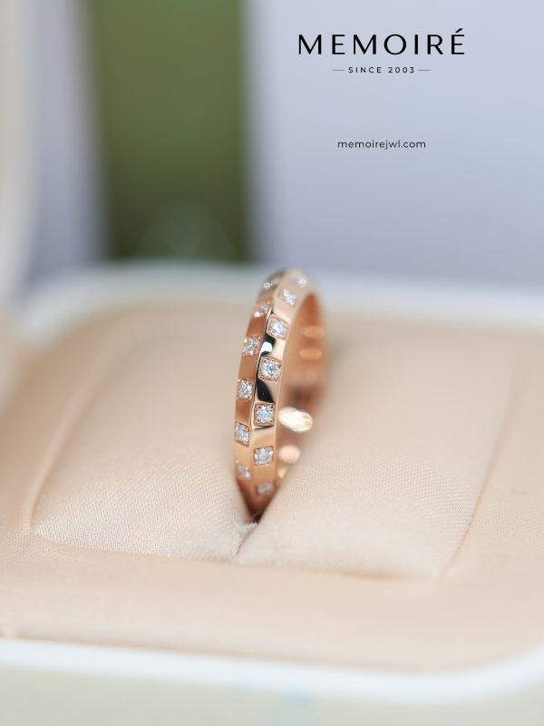 MÉMOIRÉ Half Diamond Eternity 18K Rose Gold Stack Ring