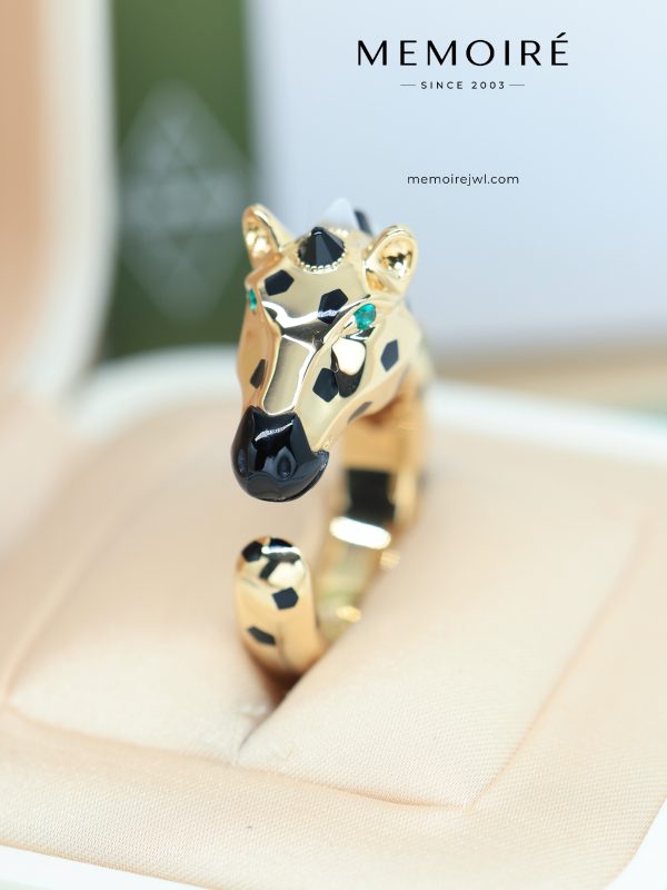 MÉMOIRÉ 18K Gold Leopard Open Statement Ring