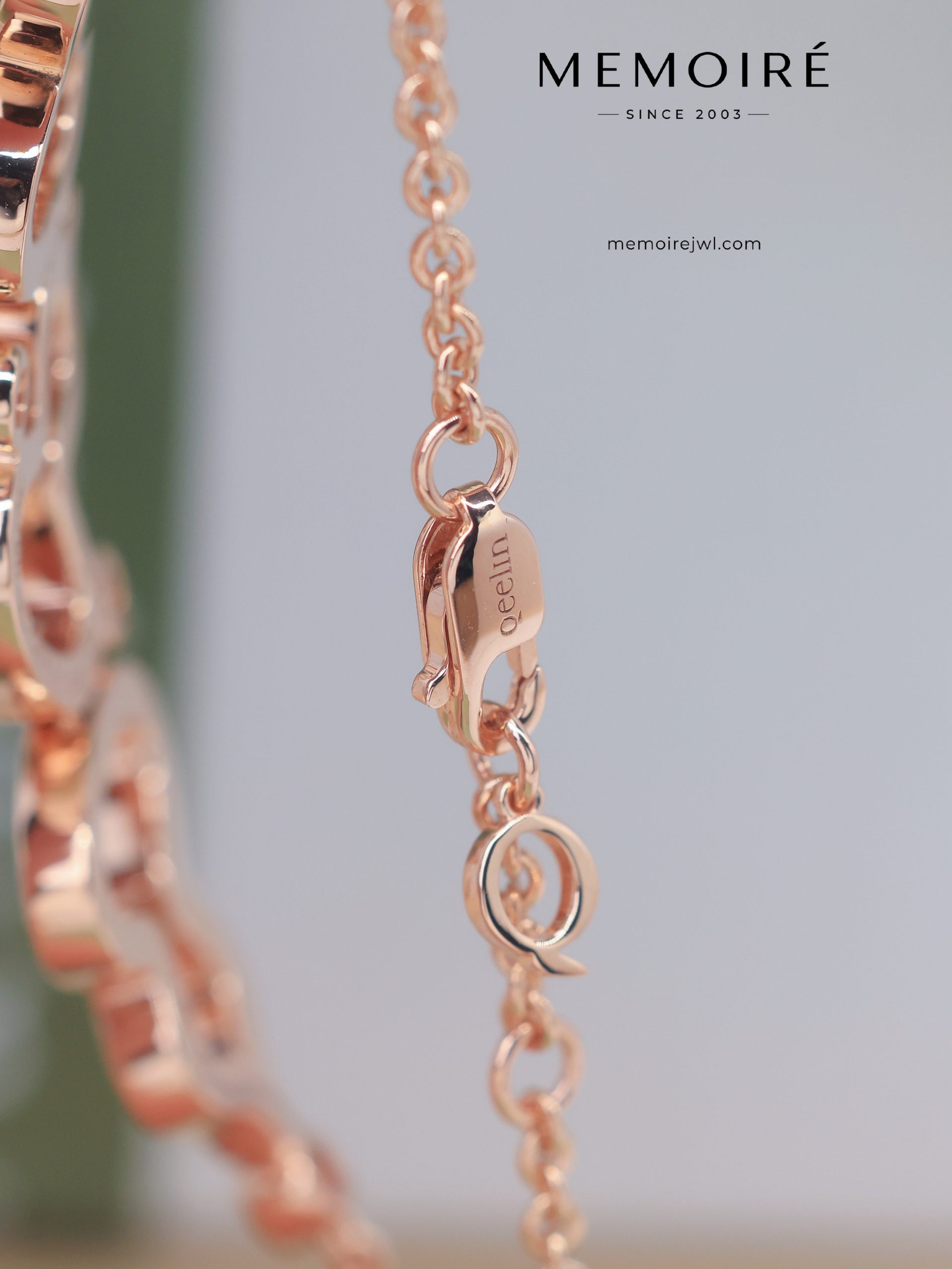 MEMOIRÉ Rose Gold Openwork Full-Pave Triple Gourd Bracelet - Image 5