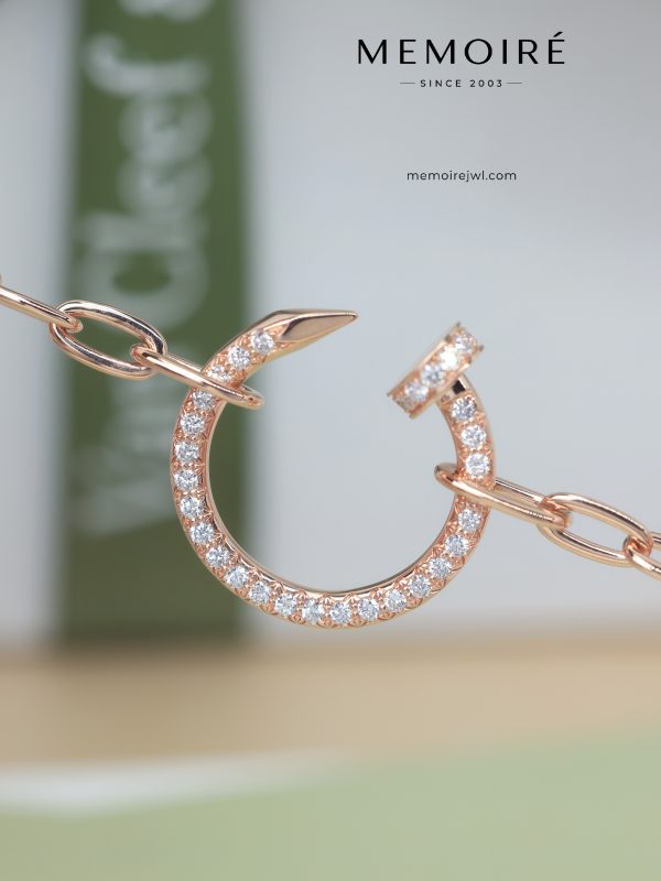 MÉMOIRÉ 18K Rose Gold Hook Pave Diamond Bracelet