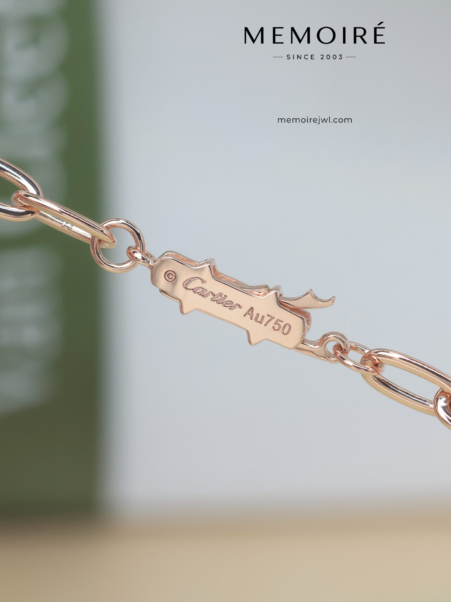 MÉMOIRÉ 18K Rose Gold Hook Pave Diamond Bracelet - Image 5