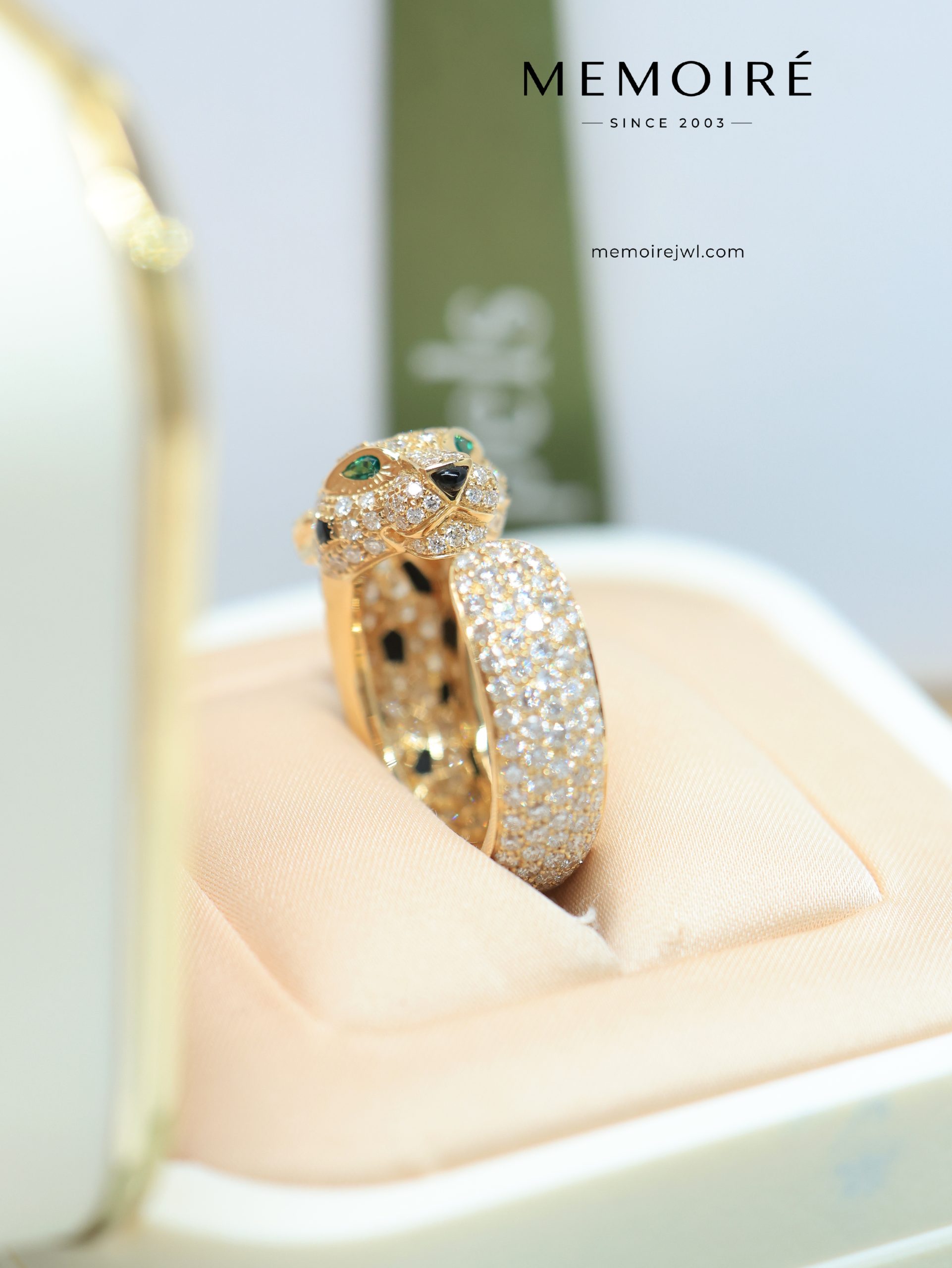 MÉMOIRÉ 18K Gold Full Diamond Leopard Open Ring - Image 3