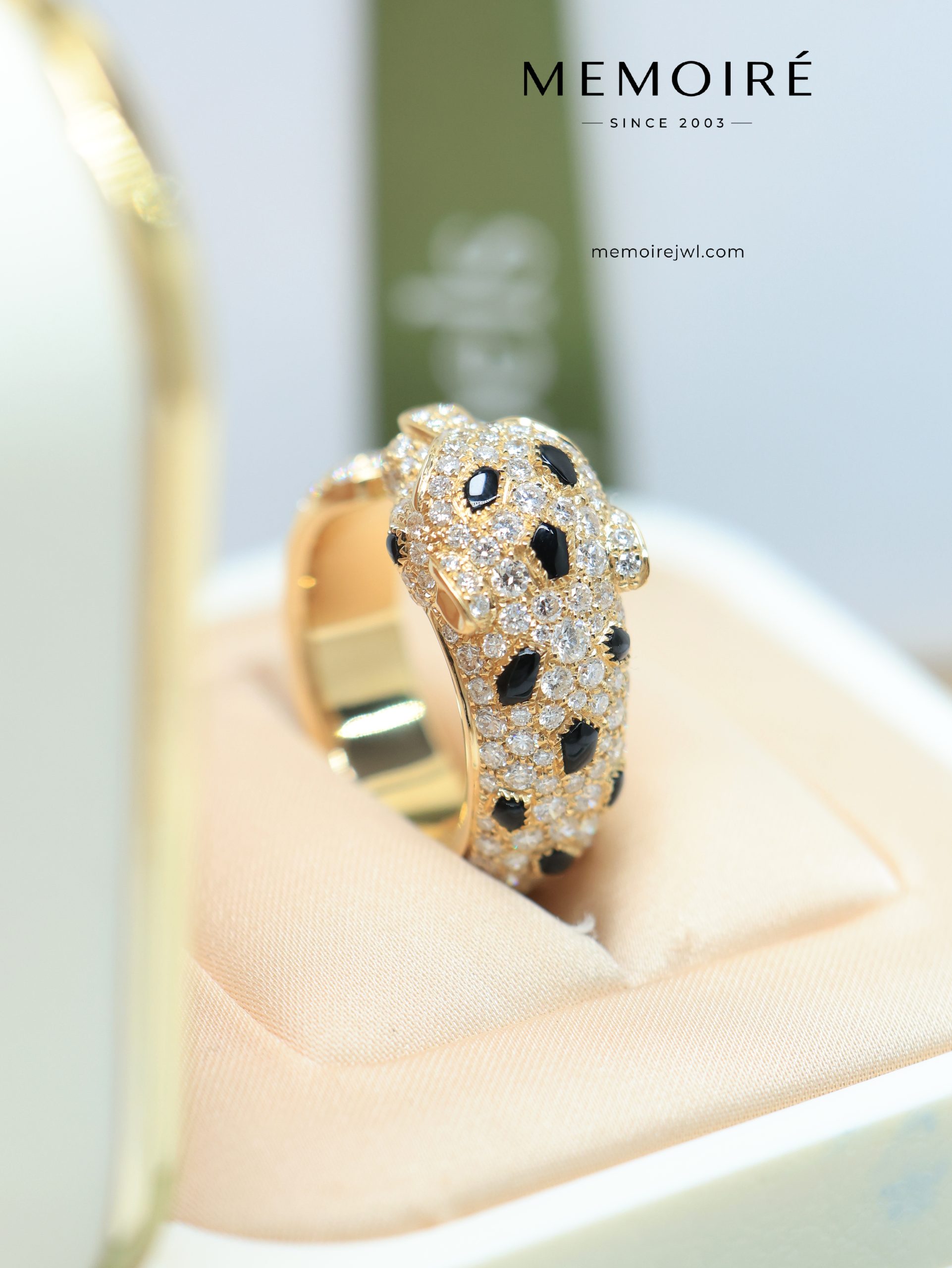 MÉMOIRÉ 18K Gold Full Diamond Leopard Open Ring - Image 5