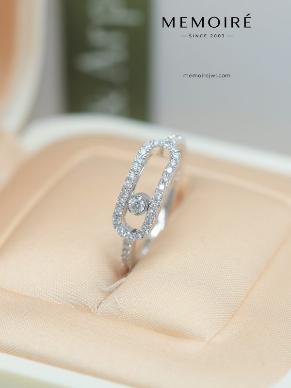 MEMOIRÉ White Gold Small Full-Pave Moving Diamond Ring