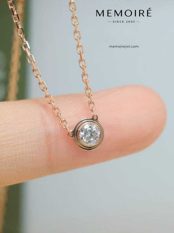 MÉMOIRÉ 18K Rose Gold Single Stone Necklace