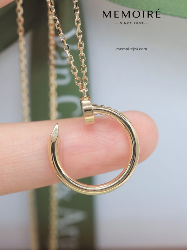 MÉMOIRÉ 18K Yellow Gold Solid Nail Shape Pendant Necklace