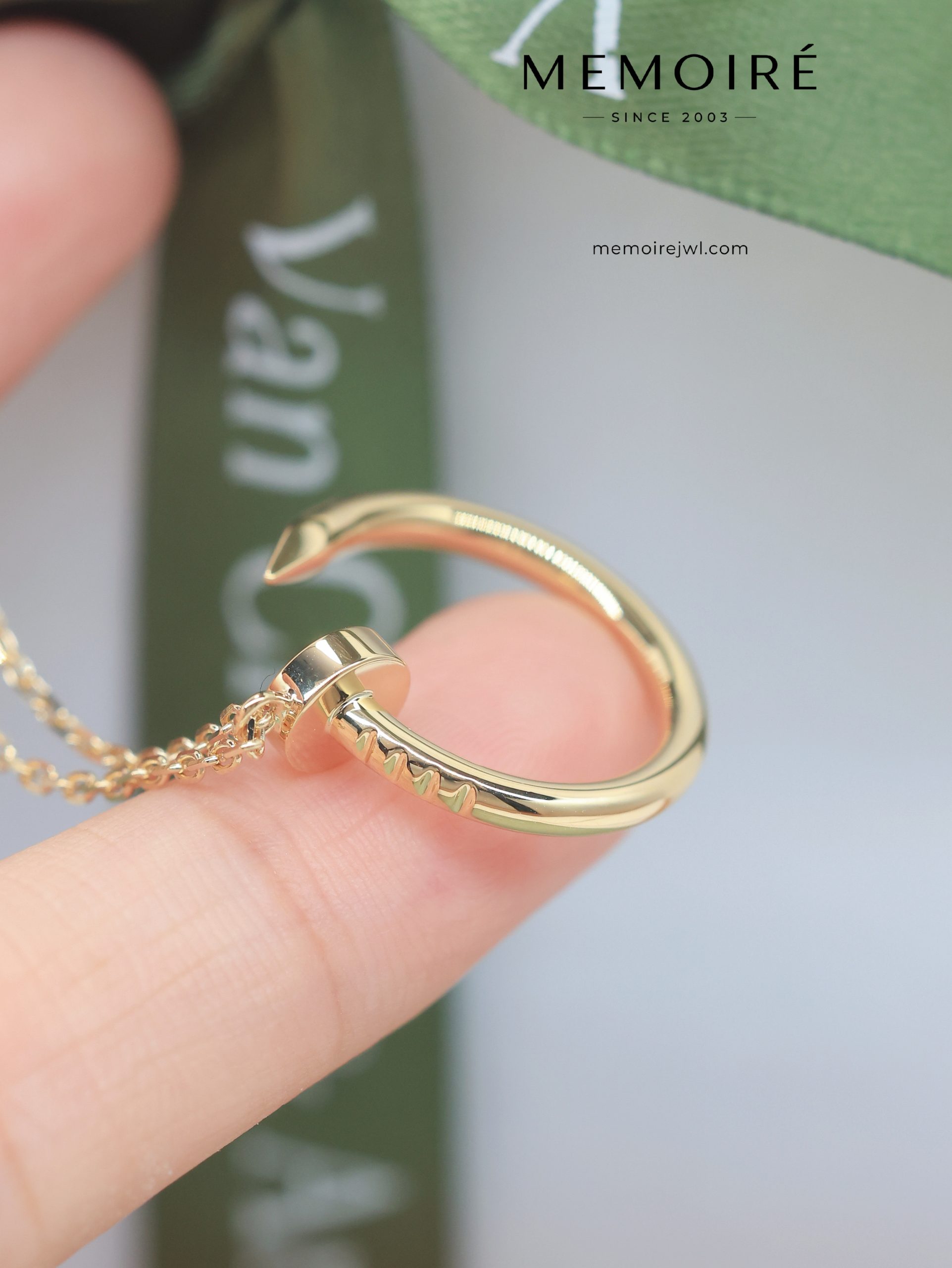 MÉMOIRÉ 18K Yellow Gold Solid Nail Shape Pendant Necklace - Image 3