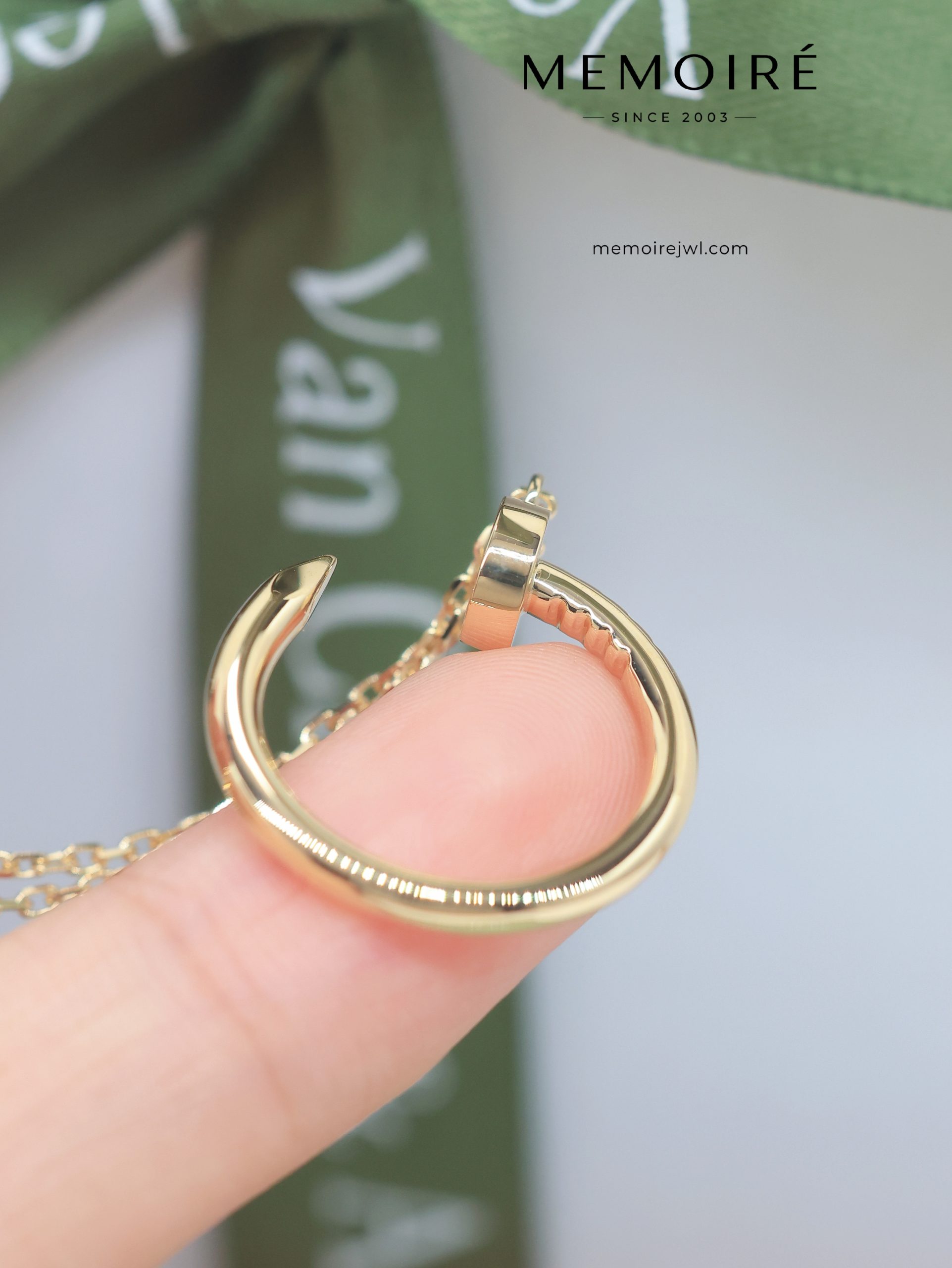 MÉMOIRÉ 18K Yellow Gold Solid Nail Shape Pendant Necklace - Image 5