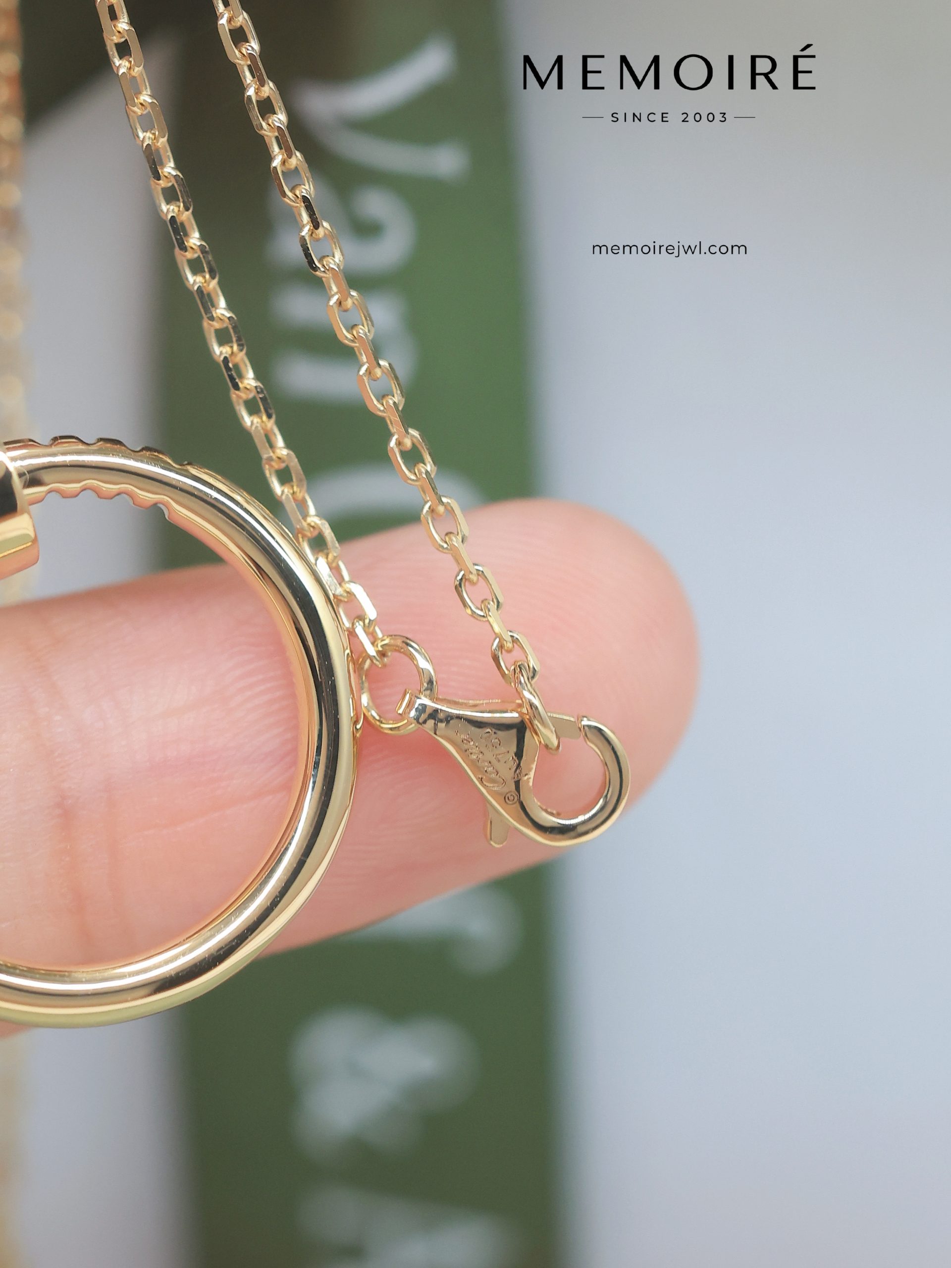 MÉMOIRÉ 18K Yellow Gold Solid Nail Shape Pendant Necklace - Image 4