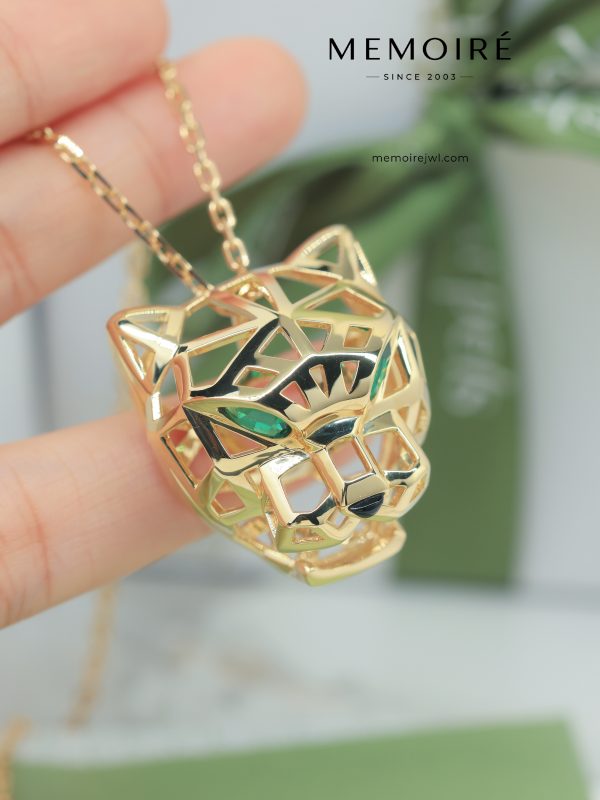MÉMOIRÉ 18K Gold Hollow Leopard Pendant Necklace