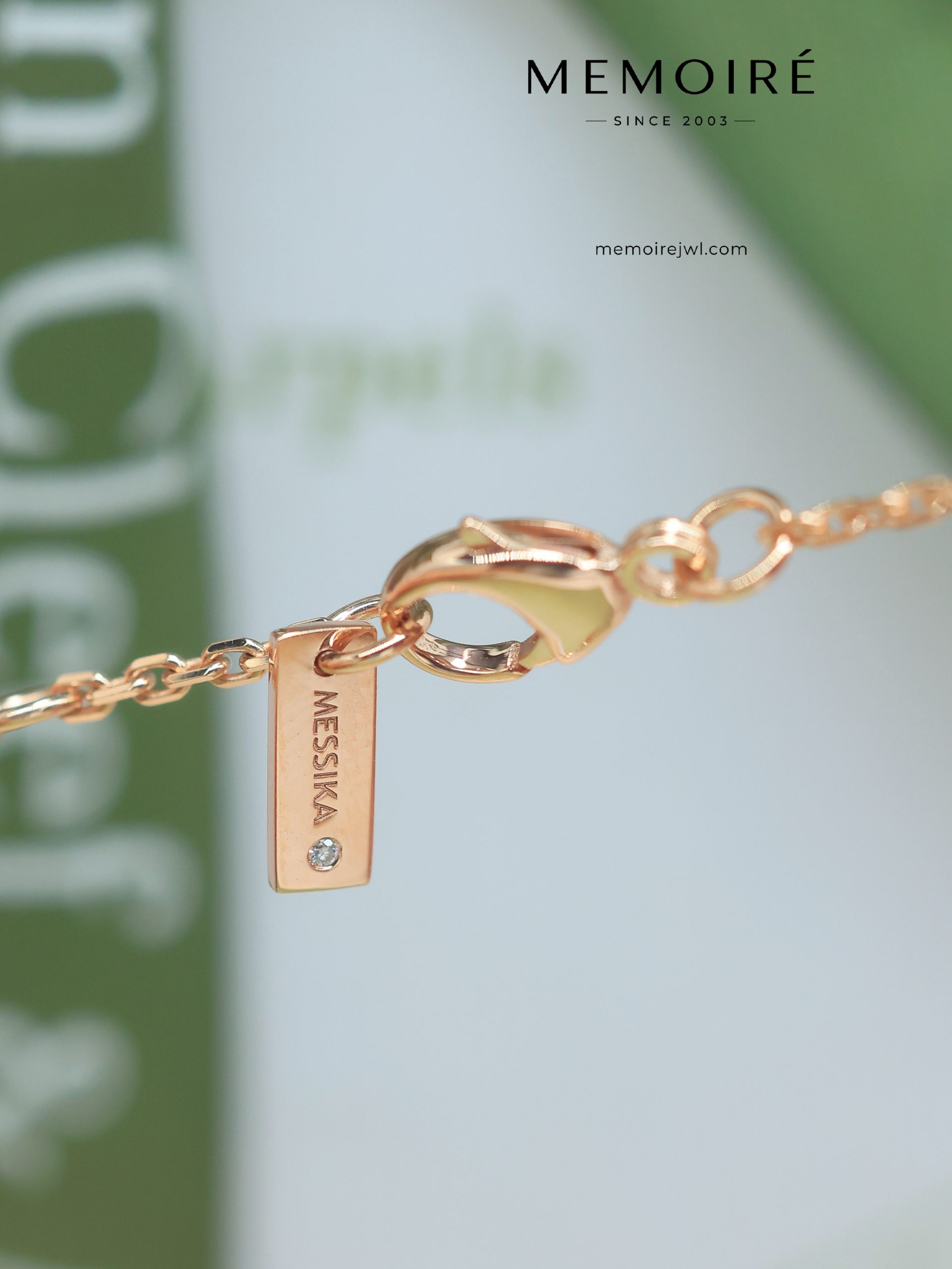 MEMOIRÉ Rose Gold Small Single Moving Diamond Bracelet - Image 5