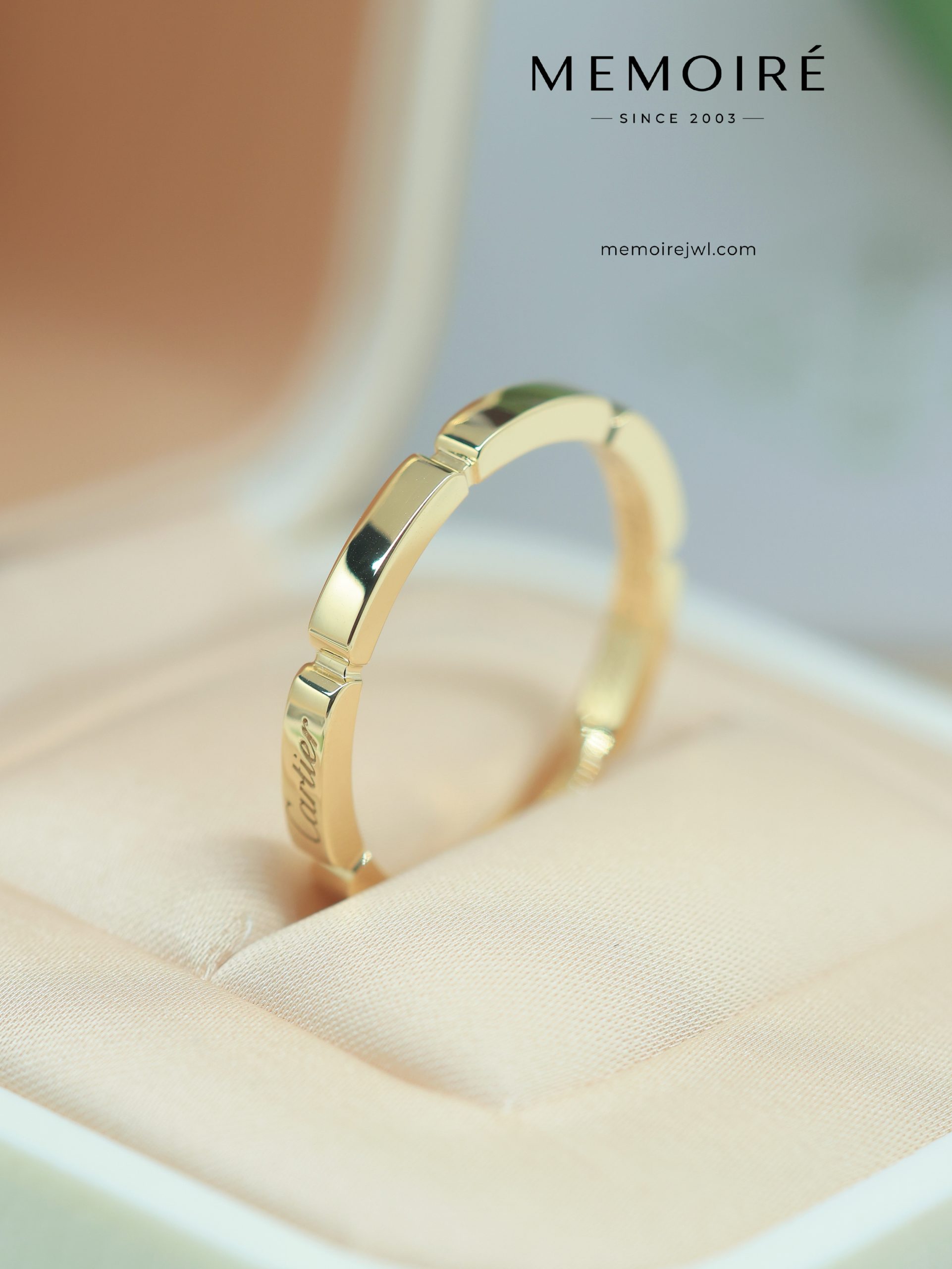 MÉMOIRÉ 18K Yellow Gold Polished Split Segment Plain Band Ring - Image 5