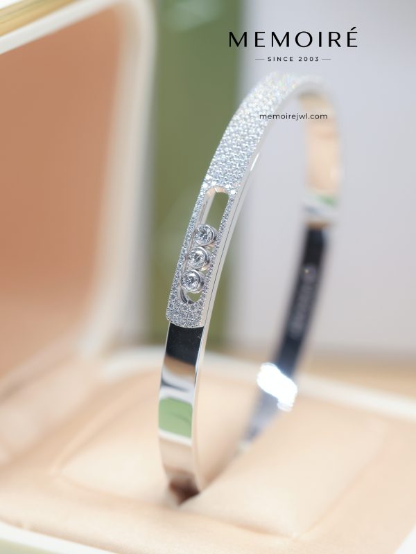 MEMOIRÉ White Gold Full-Pave Moving Diamond Bangle