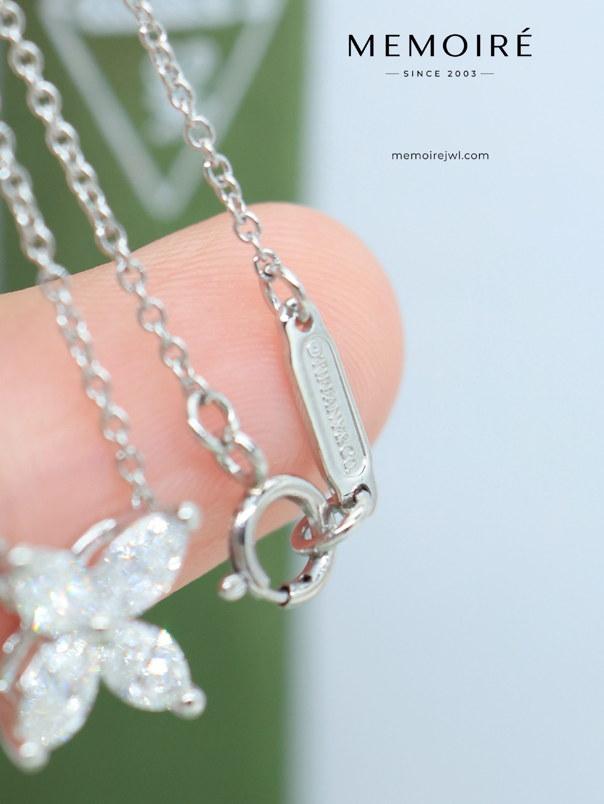 MEMOIRÉ Platinum 4 Marquise-Cut Diamond Flower Pendant Necklace - Image 5