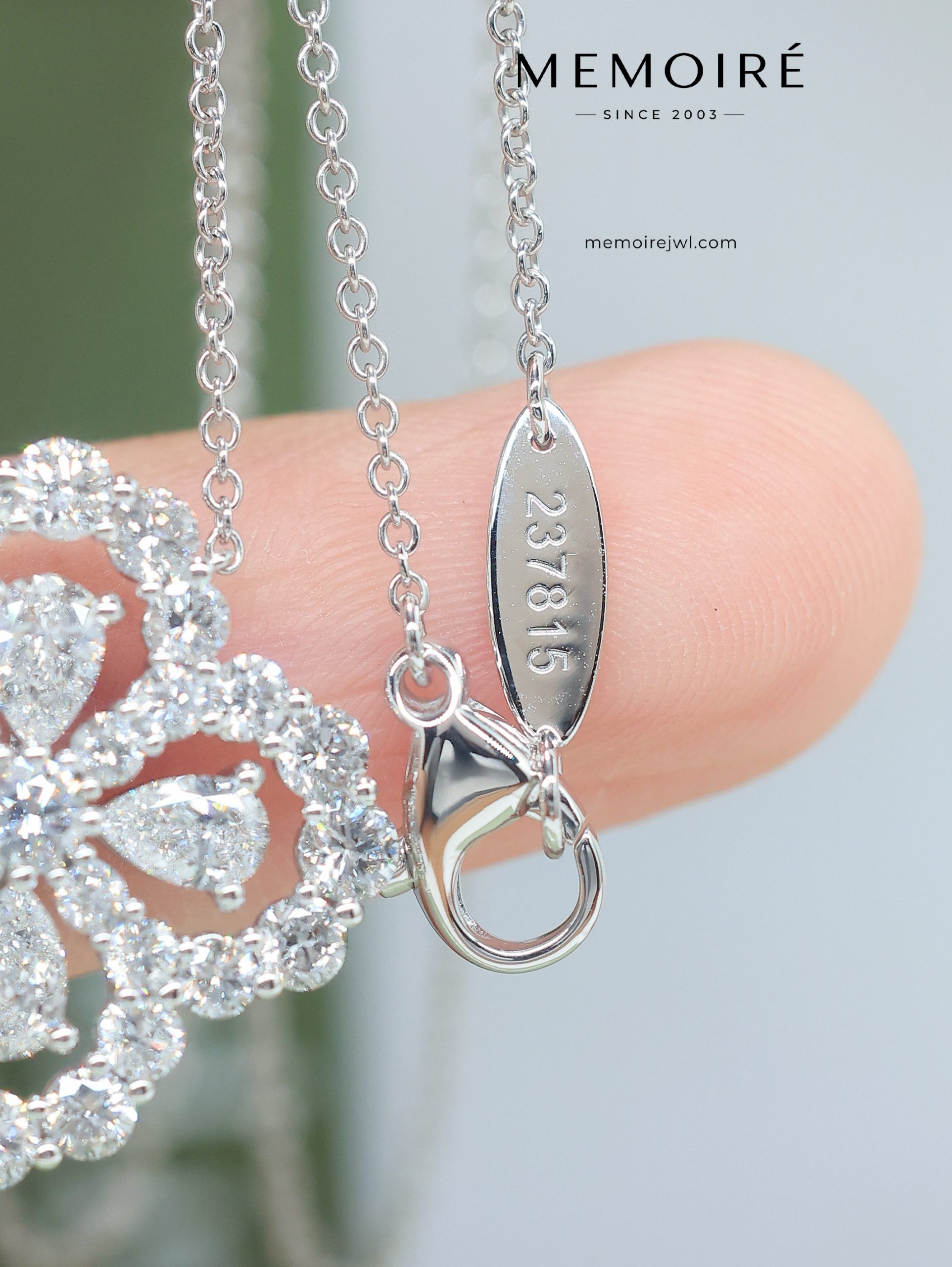 MEMOIRÉ White Gold Large Loop Diamond Necklace - Image 5