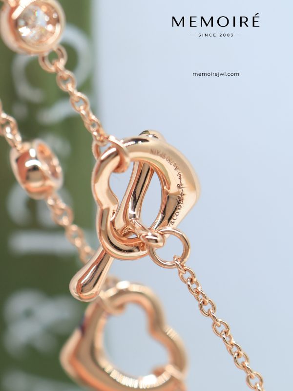 MEMOIRÉ Heart Station Diamond Bracelet in Rose Gold