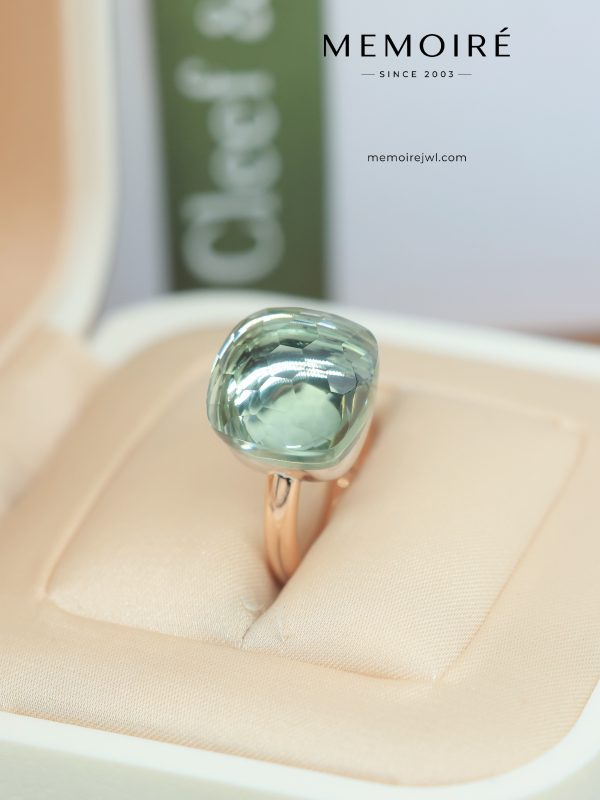 MEMOIRÉ Rose Gold Candy Ring with Green Amethyst