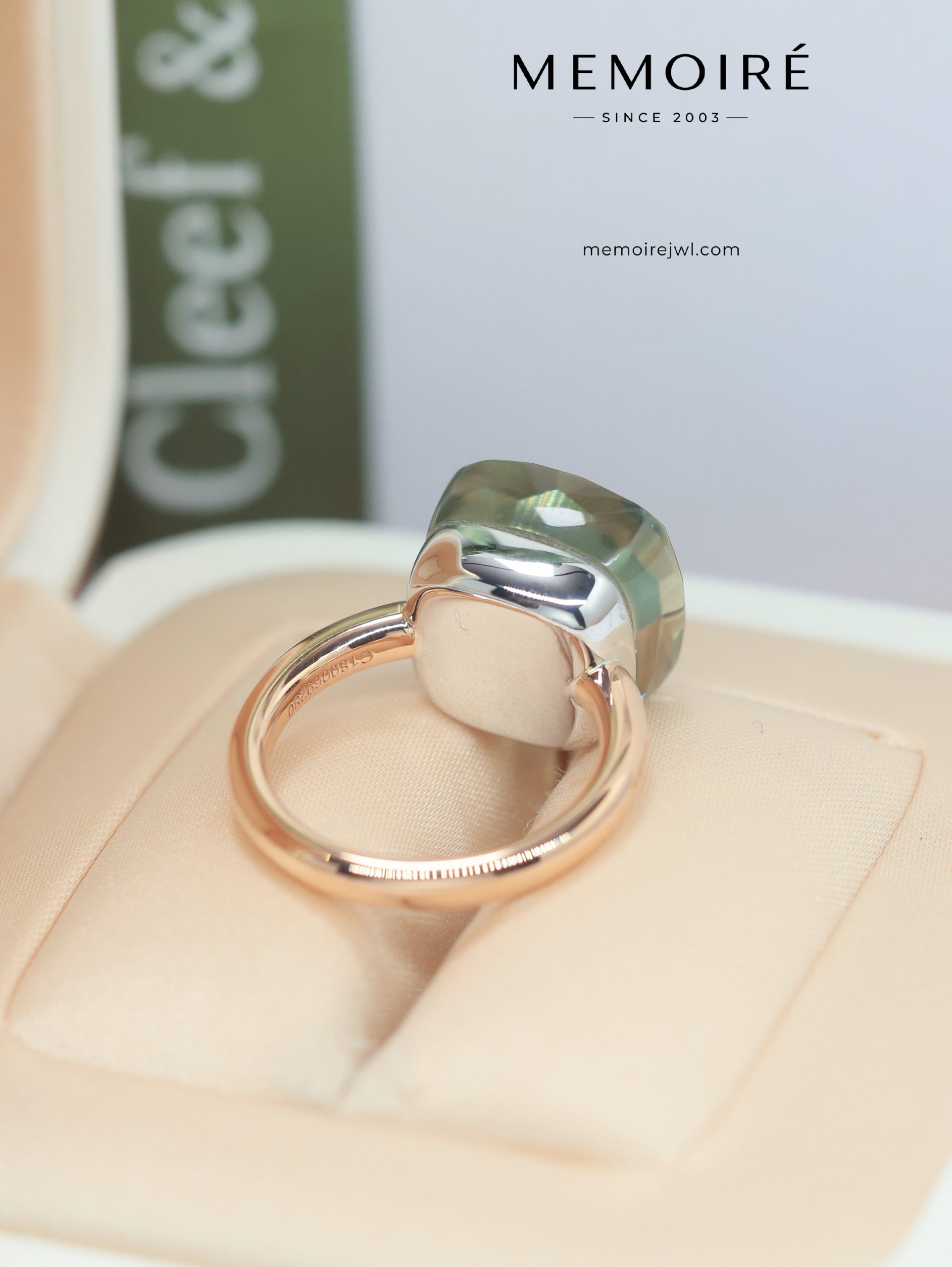 MEMOIRÉ Rose Gold Candy Ring with Green Amethyst - Image 5