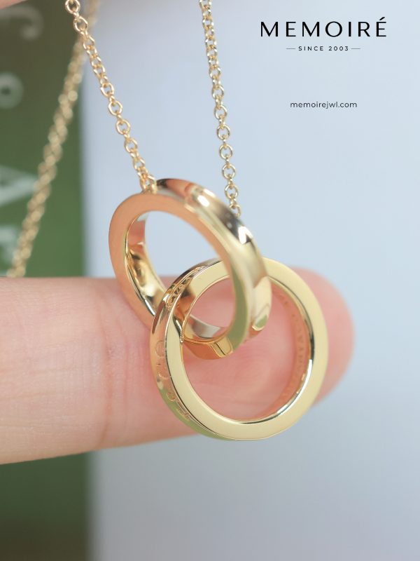 MEMOIRÉ Yellow Gold Interlocking Double-Ring Necklace